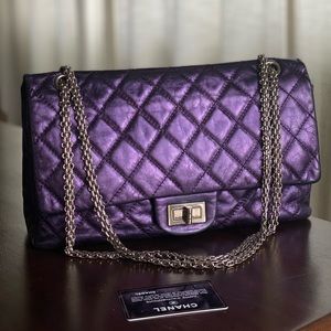 CHANEL REISSUE METALLIC PURPLE 227 size